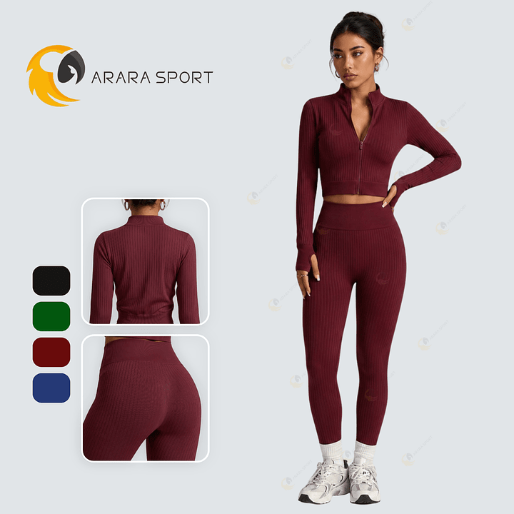Conjunto Jaqueta e Legging Canelada Poliamida