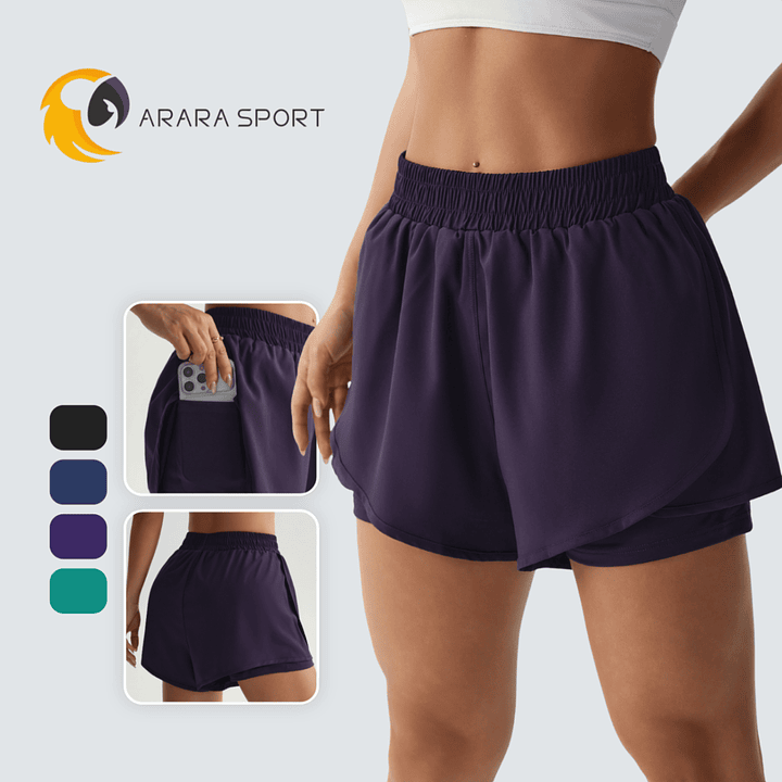 Short Duplo Dry-Fit com Bolso Lateral
