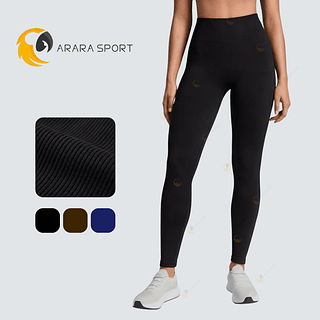 Legging Poliamida Canelada Fitness Sem Empina Cintura Alta Academia