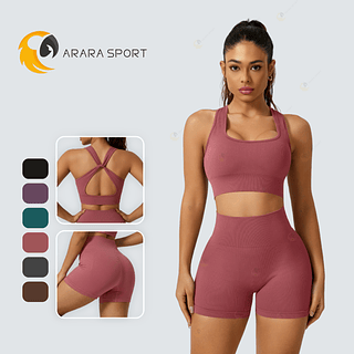 Conjunto Short E Top Costa Nua Poliamida Premium sem Empina Academia Cintura Alta