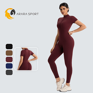 Macacão Manguinha Poliamida Premium Amanteigado Para Inverno Com Zíper Zero Transparente Sem Empina Fitness Feminino Academia
