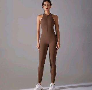 Macacão Regata Com Zíper Academia Poliamida Premium Sem Costura Fitness Sem Empina